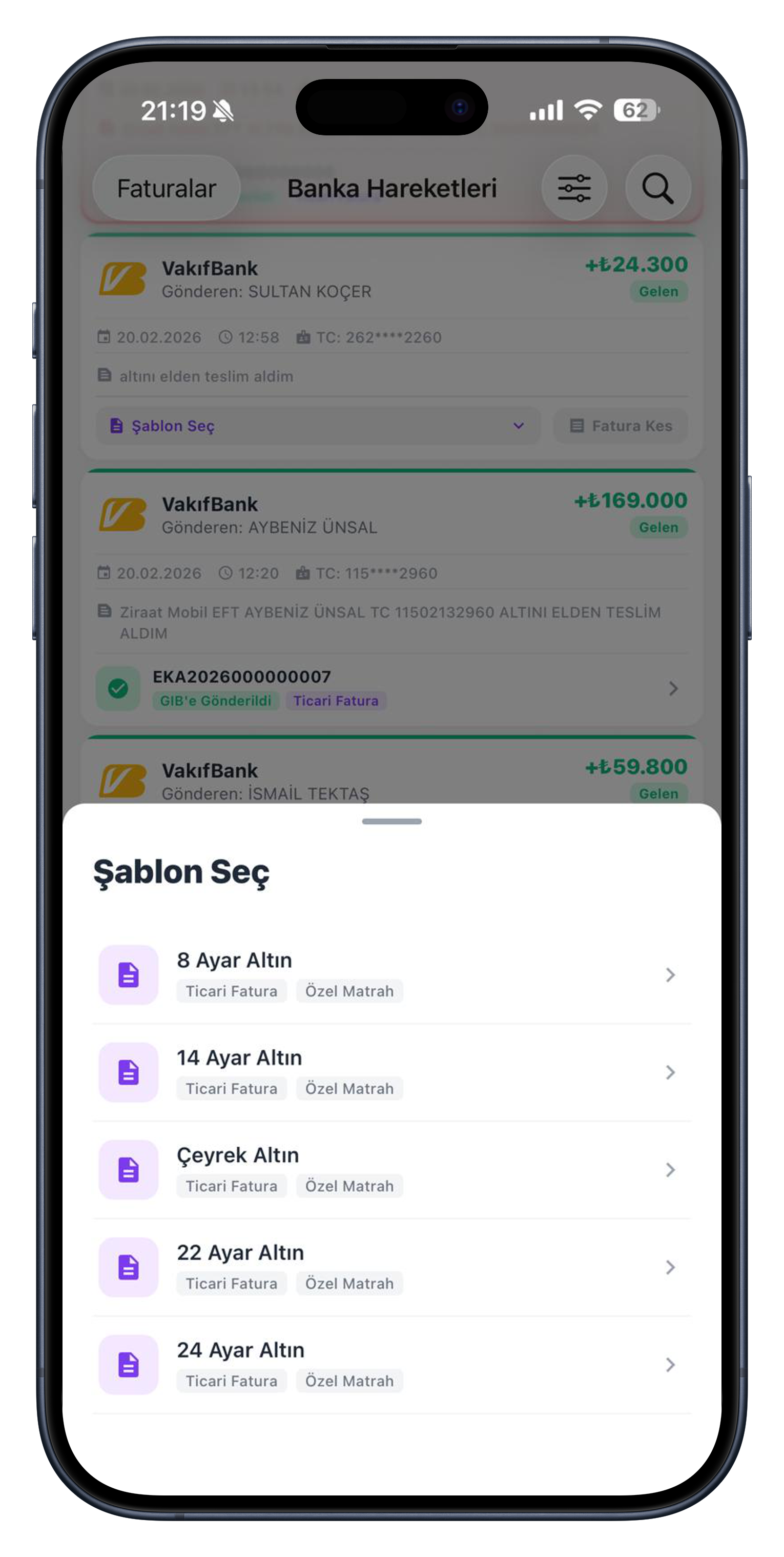 EksenGOLD template management